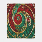 Rode Gouden Groene Vakantie Fleece Deken (Voorkant)