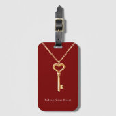 Rode Gouden Hartketting   Bagagelabel (Voorkant (verticaal))