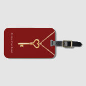 Rode Gouden Hartketting   Bagagelabel (Voorkant (horizontaal))