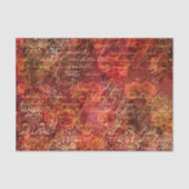Rode Gouden Herfst Ephemera Patroon Tissuepapier (Voorkant)