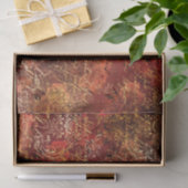 Rode Gouden Herfst Ephemera Patroon Tissuepapier (Geschenk)