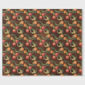 Rode Gouden Herfst Oogst Fruit Cadeaupapier (Vlak)