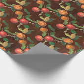 Rode Gouden Herfst Oogst Fruit Cadeaupapier (Hoek)