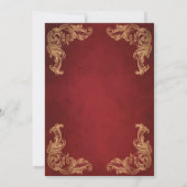 Rode  Gouden Hoek Islamitische Moslim Bruiloft Kaart (Achterkant)