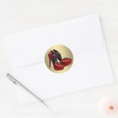 Rode Gouden Hoge Hak Schoen Stickers (Envelop)