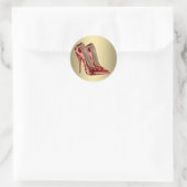 Rode Gouden Hoge Hak Schoen Stickers (Tas)