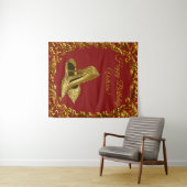 Rode Gouden Hoge Hak Schoen Verjaardagsfeest M Ach Wandkleed (In Situ (horizontaal))