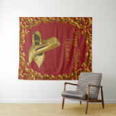 Rode Gouden Hoge Hak Slaar Verjaardagsfeest L Acht Wandkleed (In Situ (horizontaal))