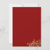 Rode & Gouden Holly Bloeiende Kerstfeest Uitnodige Kaart (Achterkant)