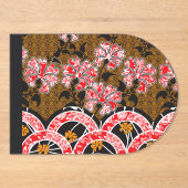 Rode & Gouden Japan Luxe Acryl Uitnodiging (Voorkant)