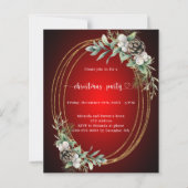 Rode gouden kegel groen Kerstfeest uitnodiging (Voorkant)