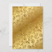 Rode Gouden Kerst Baby Shower Kaart (Achterkant)