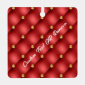 Rode Gouden Kerst Ornament Met Persoonlijke Tekst (Achterkant)