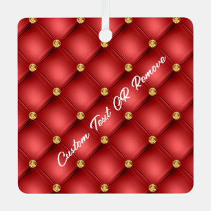 Rode Gouden Kerst Ornament Met Persoonlijke Tekst