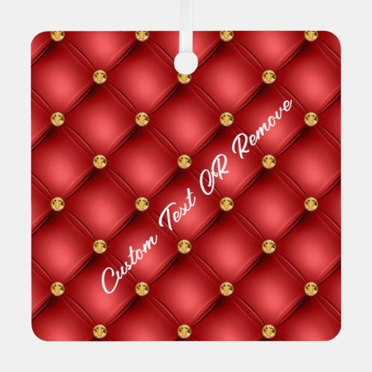 Rode Gouden Kerst Ornament Met Persoonlijke Tekst (Voorkant)