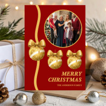 Rode & Gouden Kerstballen Familie Kerstfoto
