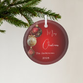 Rode gouden kerstballen kerstdecor glas ornament