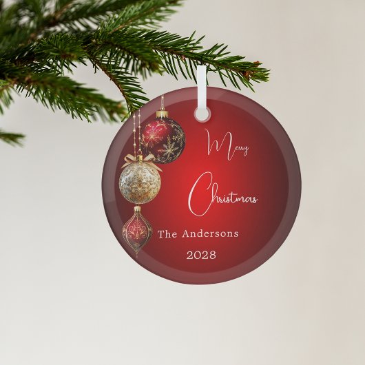 Rode gouden kerstballen kerstdecor glas ornament