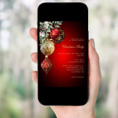 Rode gouden kerstballen personeelsfeest Kerstfeest Kaart