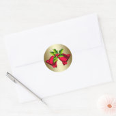 Rode Gouden Kerstbellen Stickers (Envelop)