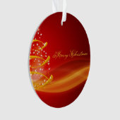 Rode Gouden Kerstboom Merry Christmas Versiering Ornament (voorkant)