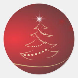 Rode & Gouden Kerstmisverbinding Ronde Sticker