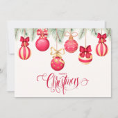 Rode gouden kerstsierplanten feestdagenkaart (Voorkant)