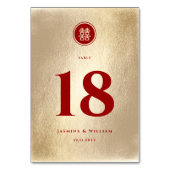 Rode Gouden Klassieke Cirkel Dubbele Xi Chinese Br Kaart (Voorkant)