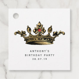 Rode gouden kroon met Ruby Gemstone Bedankjes Labels