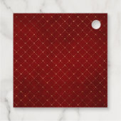 Rode gouden  kroon met Ruby Gemstone Bedankjes Labels (Achterkant)