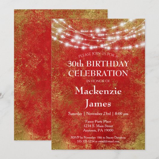 Rode gouden lichten op zaterdag kaart (Voorkant / Achterkant)