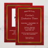 Rode gouden Lijst maroon Afstuderen Kaart (Voorkant / Achterkant)