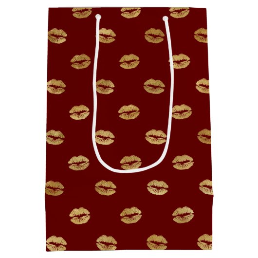 Rode gouden lippen medium cadeauzakje (Achterkant)