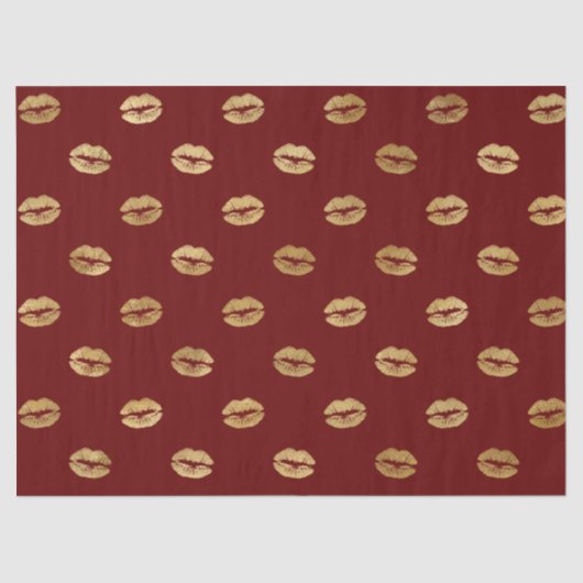 Rode gouden lippen tissuepapier (Voorkant)