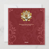 Rode Gouden Lotus Bruidsdouche Uitnodiging Luxe (Achterkant)