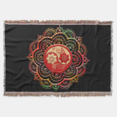 Rode & Gouden Mandala Deken (Voorkant)