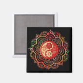 Rode & Gouden Mandala Magneet (Voorkant / Achterkant)