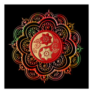 Rode & Gouden Mandala Perfect Poster