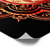 Rode & Gouden Mandala Poster (Hoek)