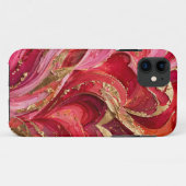 Rode & Gouden Marmer iPhone 11 Hoesje (Achterkant (horizontaal))