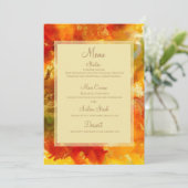 Rode, gouden, oranje, groene marmerinkdruk menu (Staand voorkant)