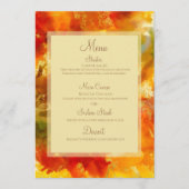 Rode, gouden, oranje, groene marmerinkdruk menu (Voorkant)