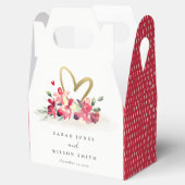 Rode gouden orchidee Waterverf Bedankdoosjes (Geopend)