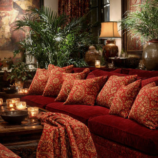 Rode & Gouden Paisley Worpdeken - Interieur Decora Deken