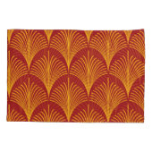 Rode gouden pauw: art deco. kussensloop (Achterkant)