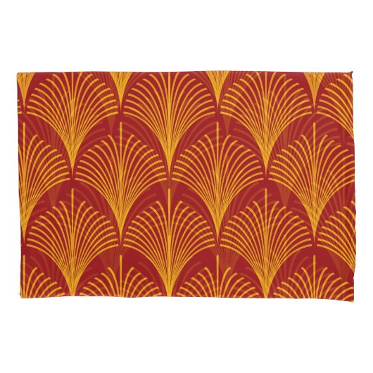 Rode gouden pauw: art deco. kussensloop (Voorkant)