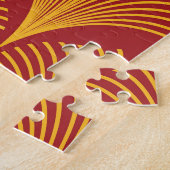 Rode gouden pauw: art deco. legpuzzel (Zijkant)