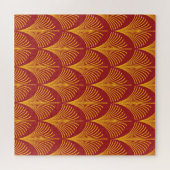 Rode gouden pauw: art deco. legpuzzel (Horizontaal)