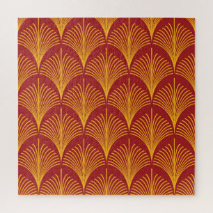 Rode gouden pauw: art deco. legpuzzel