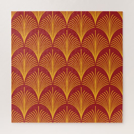 Rode gouden pauw: art deco. legpuzzel (Verticaal)